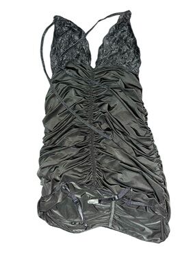Black Lace Ruched Slip Dress - Women Intimates & Sleepwear